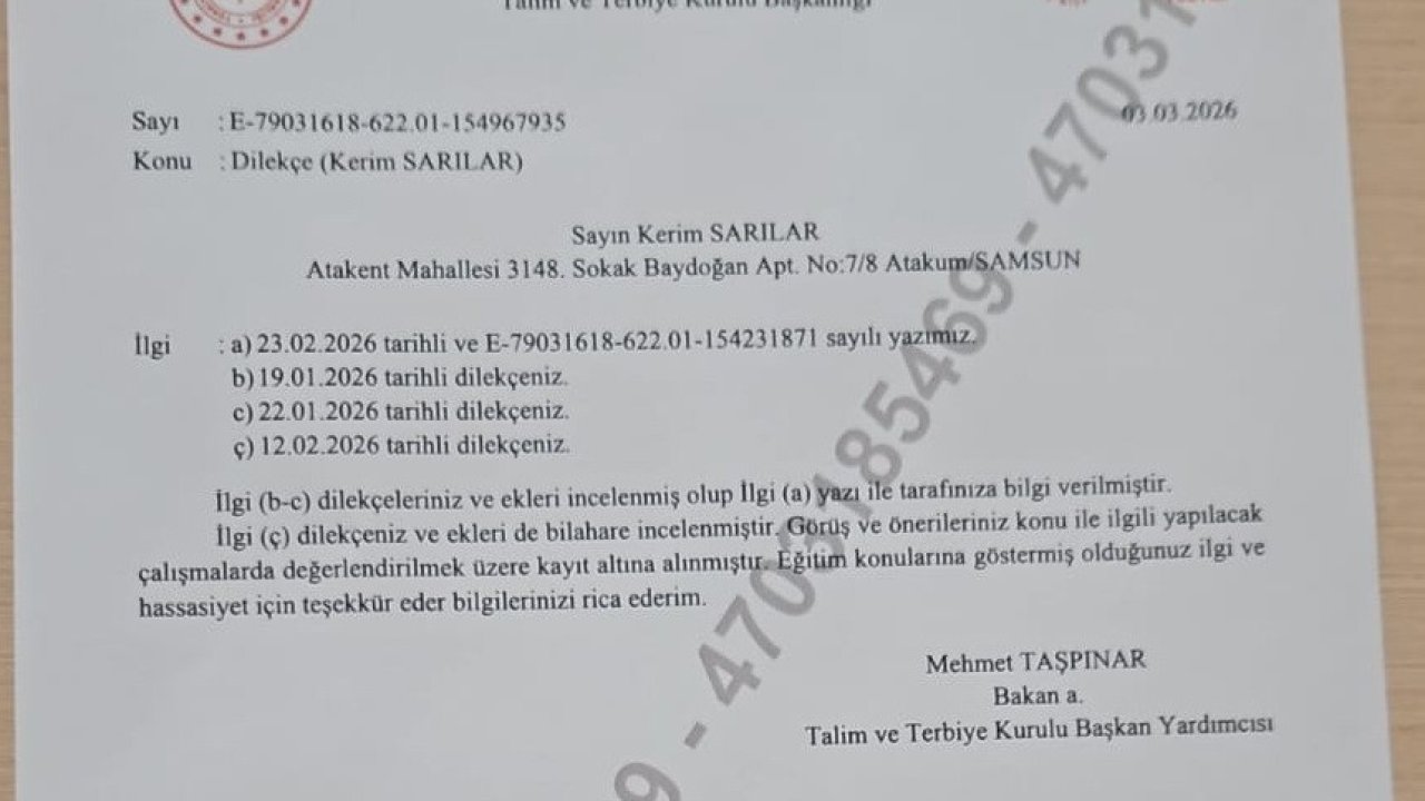 MEB’den "Sarılılar Teoremleri" başvurusuna cevap