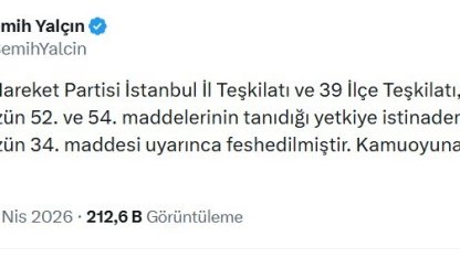 MHP İstanbul İl Teşkilatı ve 39 ilçe teşkilatı birlikte feshedildi