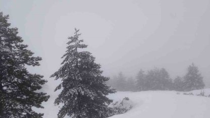 Muğla’da Nisan sürprizi Göktepe dağı beyaza büründü