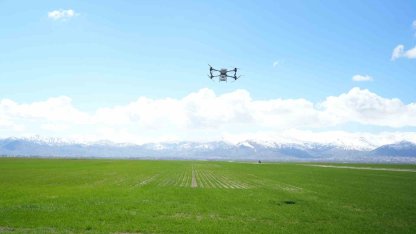 Muş’ta 42 bin dönümlük tarım arazisi dron ile gübrelendi