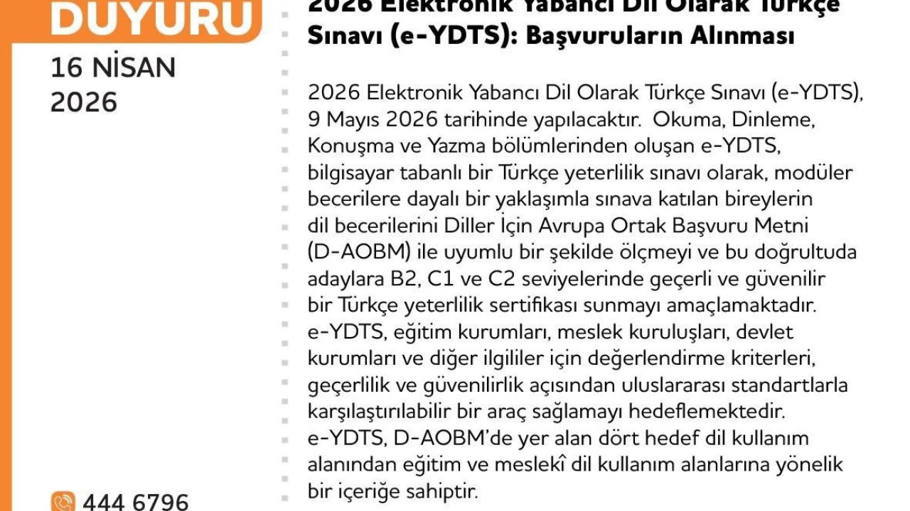 ÖSYM’den Türkiye’de bir ilk: e-YDTS başvuruları açıldı