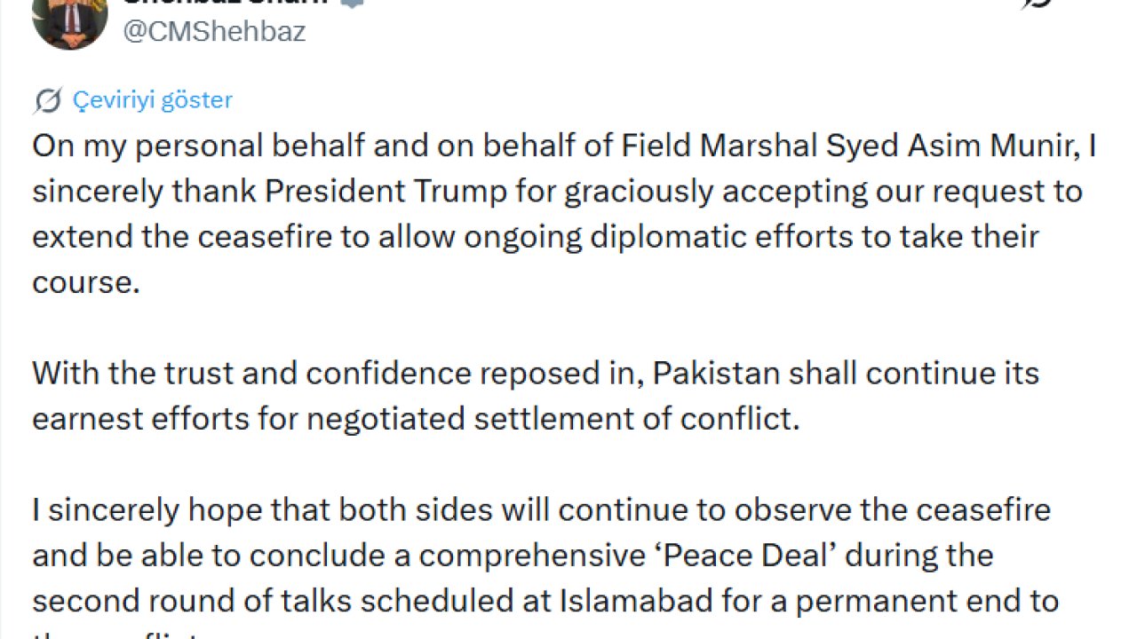 Pakistan Başbakanı Şerif’ten ABD Başkanı Trump’a ateşkes teşekkürü