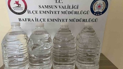 Samsun’da 20 litre etil alkol ele geçirildi