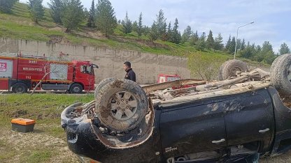 Siirt’te kontrolden çıkan araç takla attı: 1 yaralı