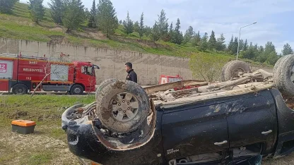 Siirt’te kontrolden çıkan araç takla attı: 1 yaralı
