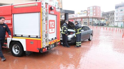 Sinop’ta araç yangını