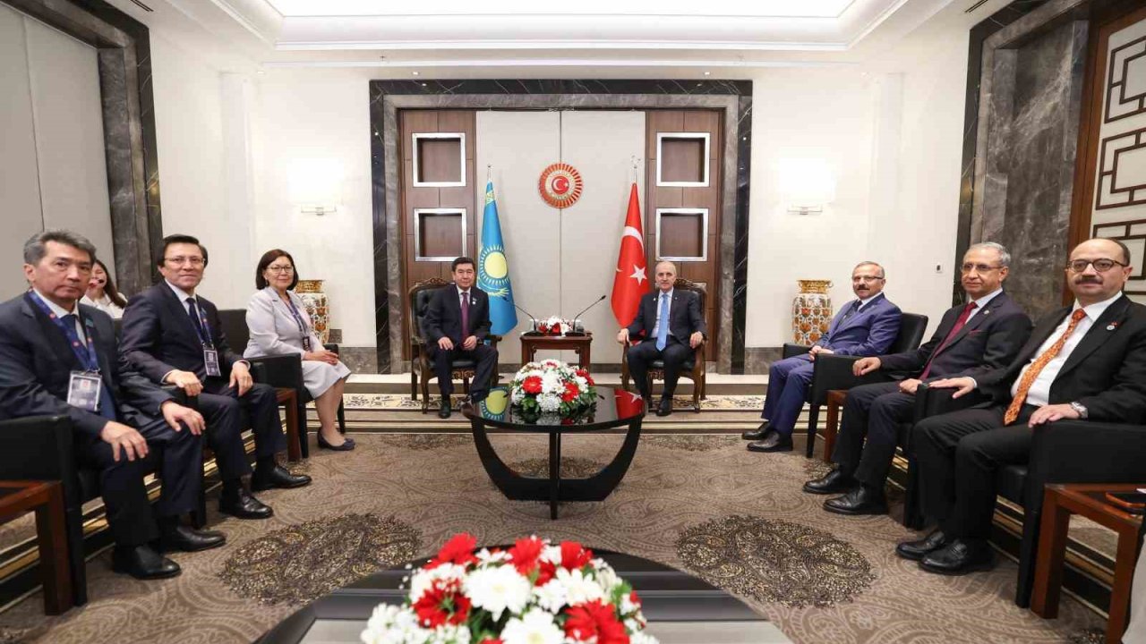 TBMM Başkanı Kurtulmuş, Kazakistan Parlamentosu Meclis Başkanı Koşanov ile görüştü