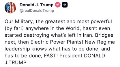 Trump’tan İran’a uyarı "Sırada köprüler, ardından elektrik santralleri var"