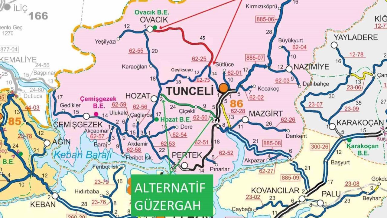 Tunceli-Ovacık yolu ulaşıma kapanacak