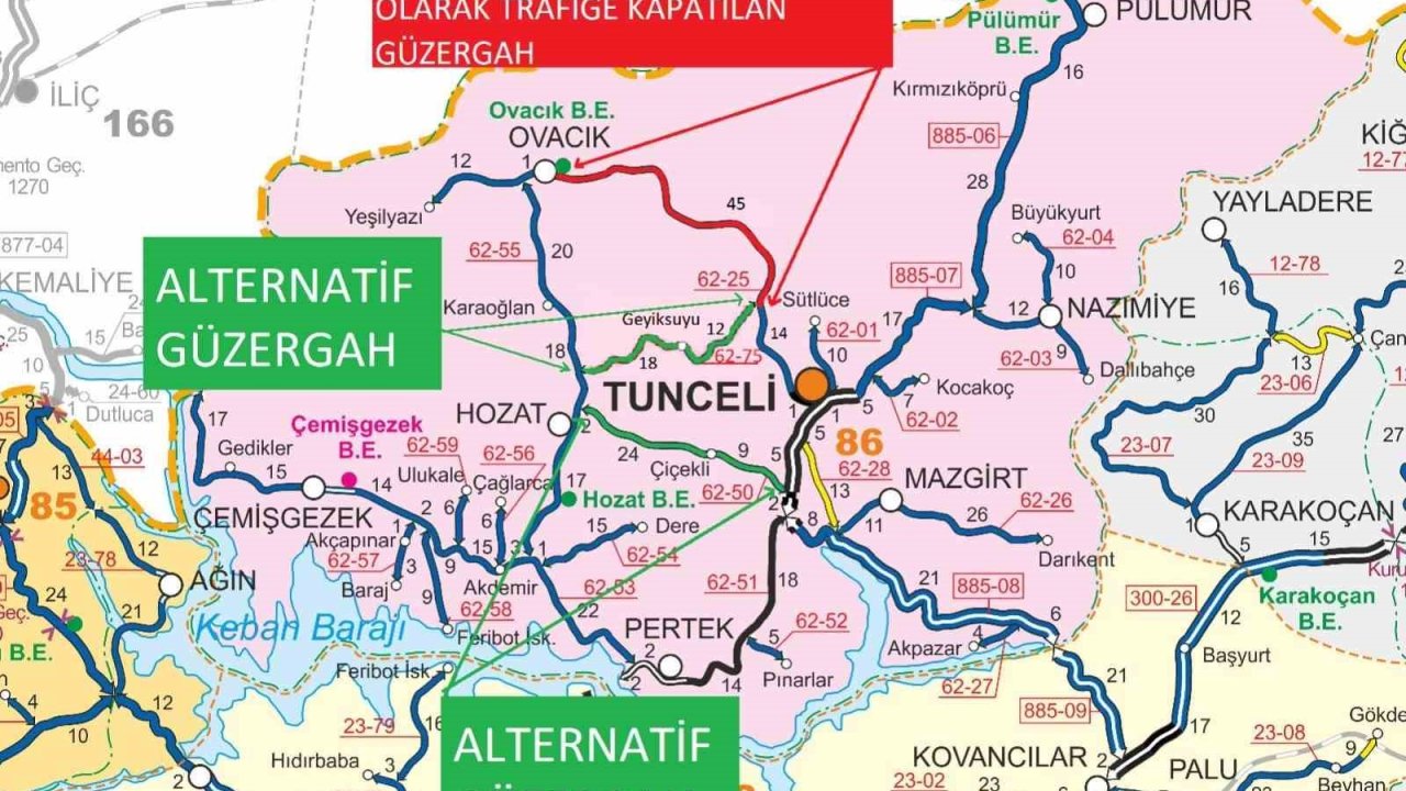 Tunceli-Ovacık yolunda çalışma: Yol trafiğe kapatılacak