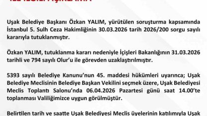 Uşak Belediye Başkan Vekili seçimi ile ilgili açıklama
