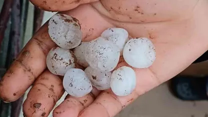Araban’da etkili olan dolu yağışı korkuttu