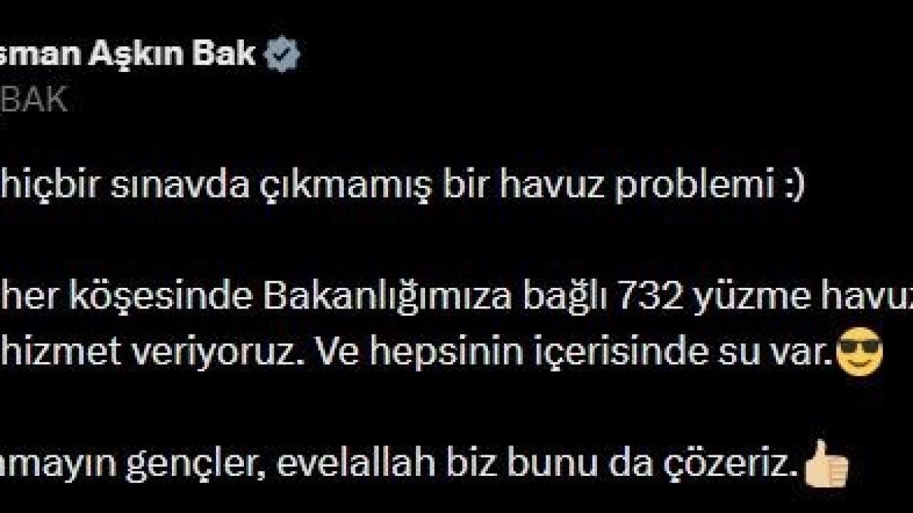 Bakan Bak’tan Marmaris Belediyesindeki havuz sorununa tepki