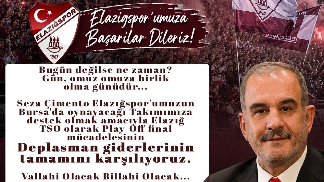 Başkan Alan, Elazığspor’un deplasman giderlerini karşıladı