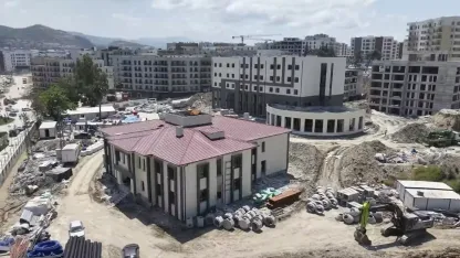Defne ilçe jandarma komutanlığı hizmet binasında inşaat çalışmaları sürüyor
