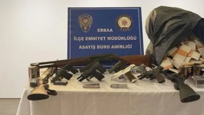 Erbaa’da silah operasyonunda cephanelik çıktı