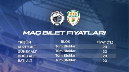 Erciyes 38 FSK-Malatya Yeşilyurtspor maç bileti 20 TL