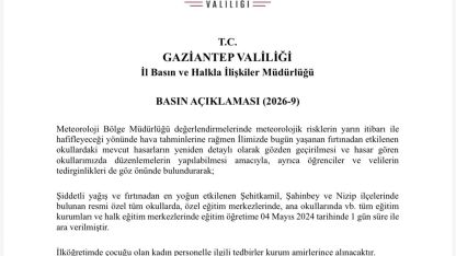 Gaziantep’te fırtına sonrası okullar tatil edildi