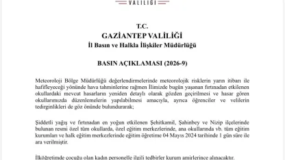 Gaziantep’te fırtına sonrası okullar tatil edildi