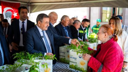 Gölbaşı’nda vatandaşlara 190 bin ata tohumu fidesi dağıtıldı