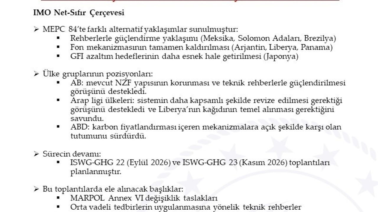 IMO Deniz Çevresini Koruma Komitesi’nin kararları açıklandı