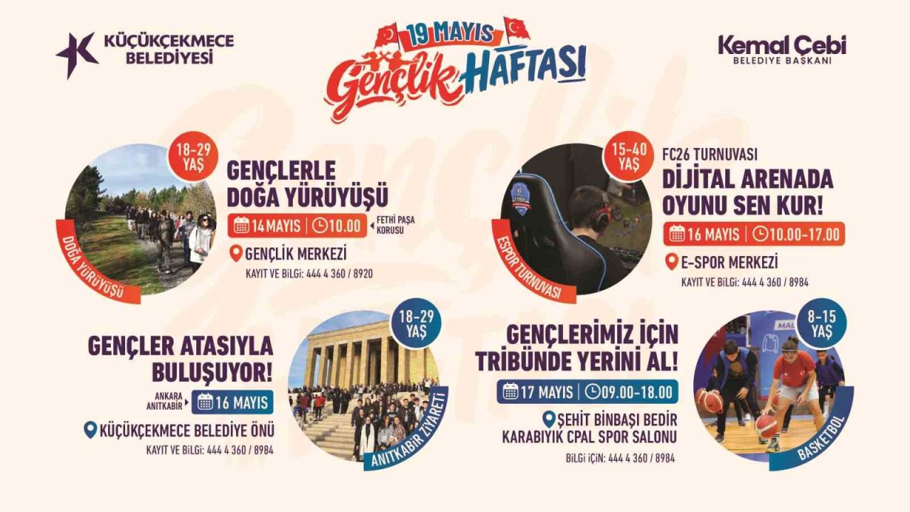 Küçükçekmece’de 19 Mayıs Gençlik Haftası etkinlikleri başlıyor