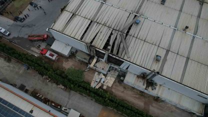 Sakarya’da patlamanın yaşandığı fabrika havadan görüntülendi