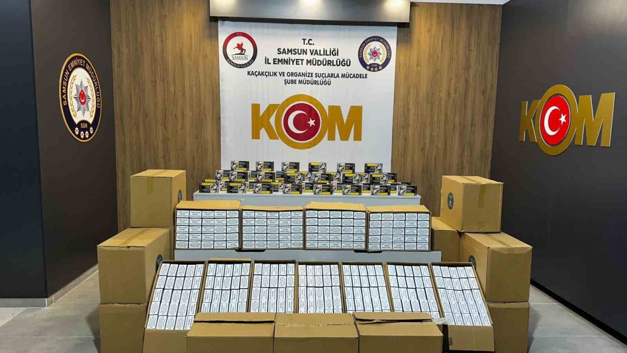 Samsun’da 410 bin adet kaçak makaron ele geçirildi