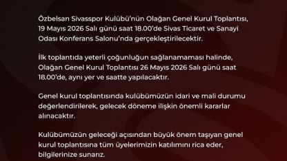 Sivasspor’da genel kurul kararı alındı