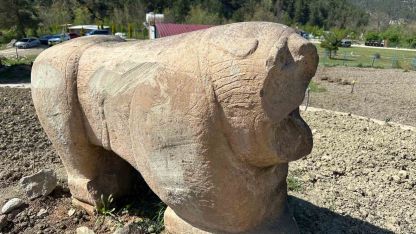Tarihi eser operasyonunda Roma dönemine ait aslan heykeli ele geçirildi