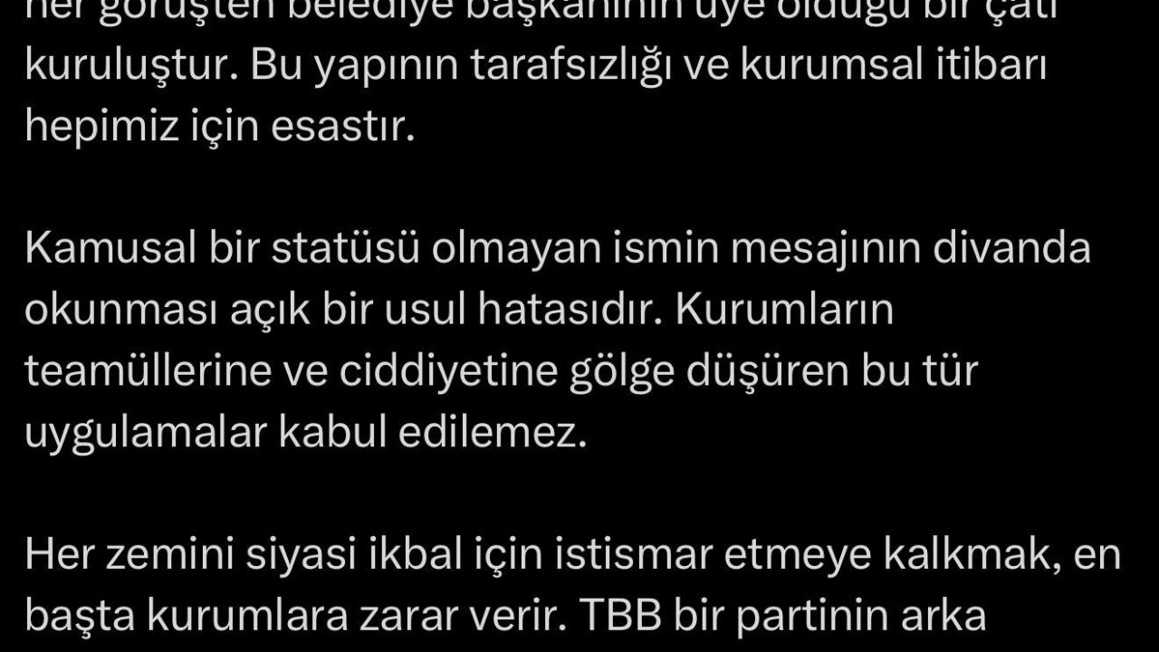 TBB’de kriz oluşturan ‘mektup’ gerginliği sonrası Alemdar’dan sert eleştiri