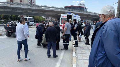 Yola dökülen toprakta kayan motosikletin sürücüsü yaralandı