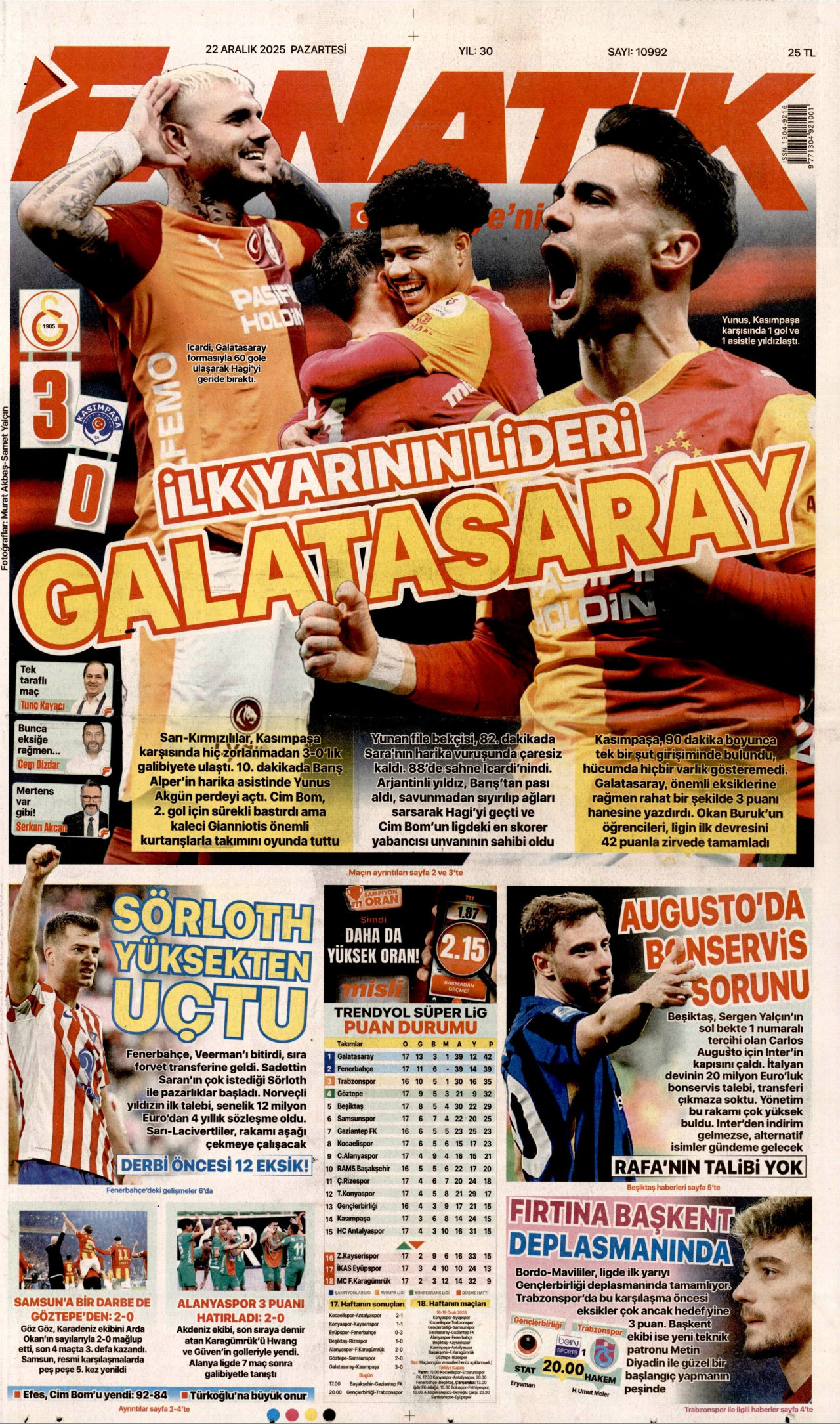 FANATİK Gazete Manşeti