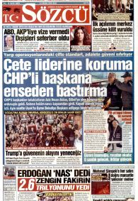 Sözcü Gazetesi Gazete Manşeti