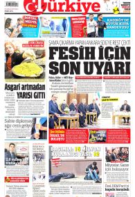 TÜRKİYE GAZETESİ Gazete Manşeti